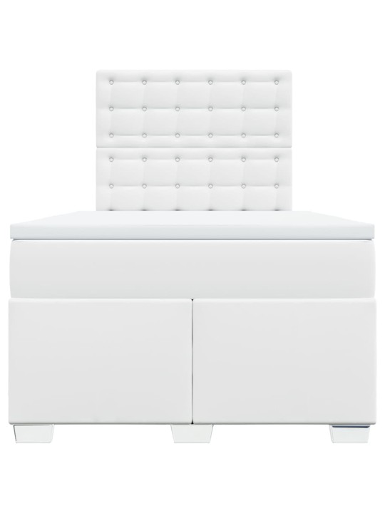 Box spring postel s matrací bílá 120x200 cm umělá kůže