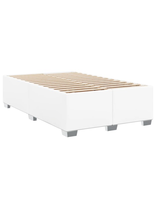 Box spring postel s matrací bílá 120x200 cm umělá kůže