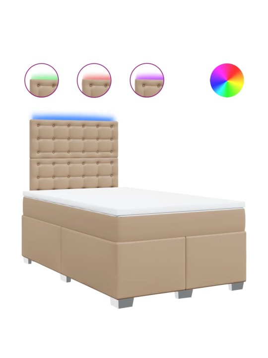 Box spring postel s matrací cappuccino 120x200 cm umělá kůže