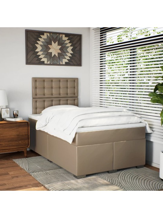 Box spring postel s matrací cappuccino 120x200 cm umělá kůže