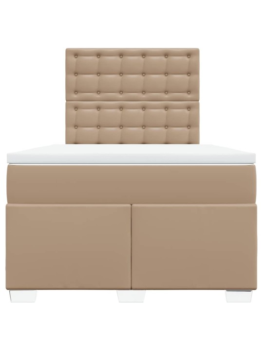 Box spring postel s matrací cappuccino 120x200 cm umělá kůže