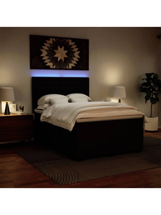 Box spring postel s matrací černá 140 x 190 cm umělá kůže