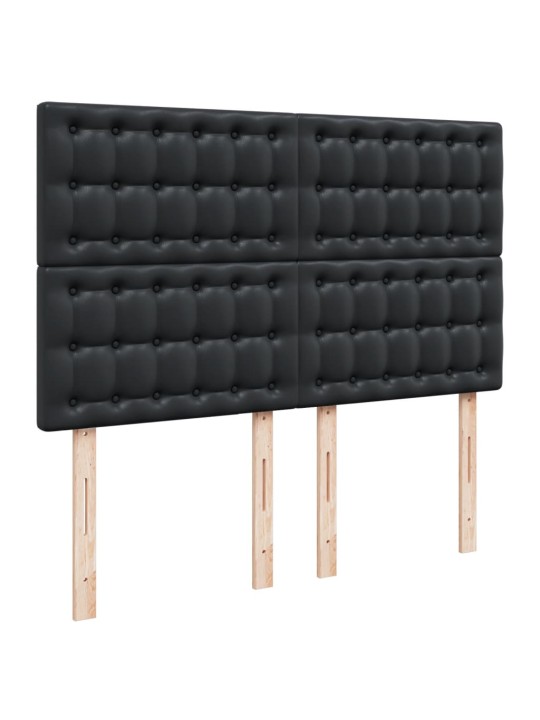Box spring postel s matrací černá 140 x 190 cm umělá kůže