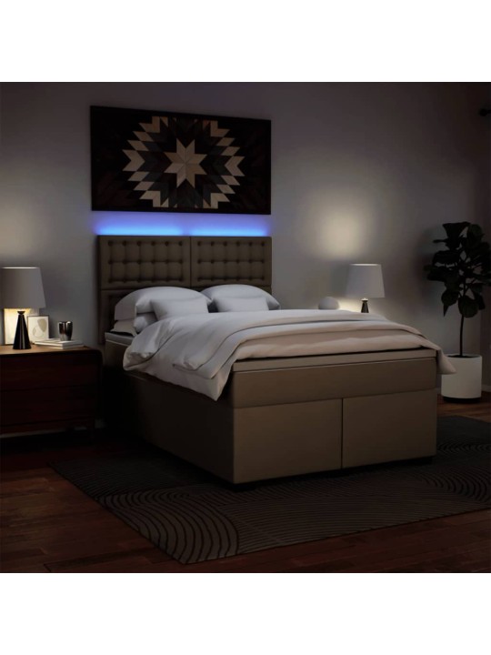 Box spring postel s matrací cappuccino 140x190 cm umělá kůže