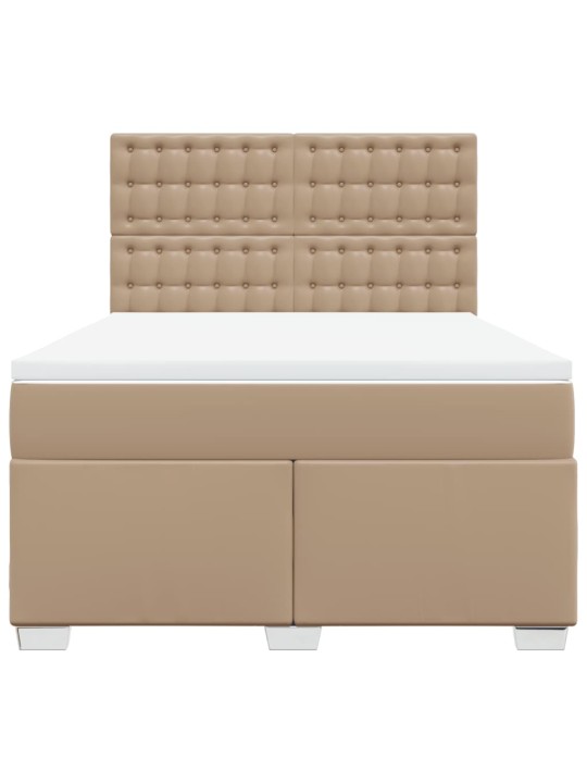 Box spring postel s matrací cappuccino 140x190 cm umělá kůže