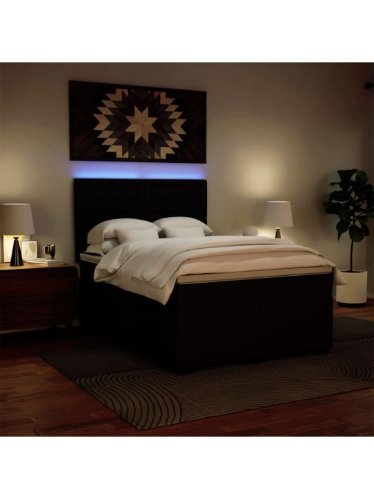 Box spring postel s matrací černá 140x200 cm umělá kůže