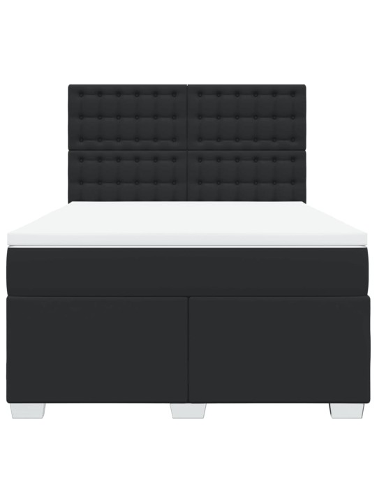 Box spring postel s matrací černá 140x200 cm umělá kůže