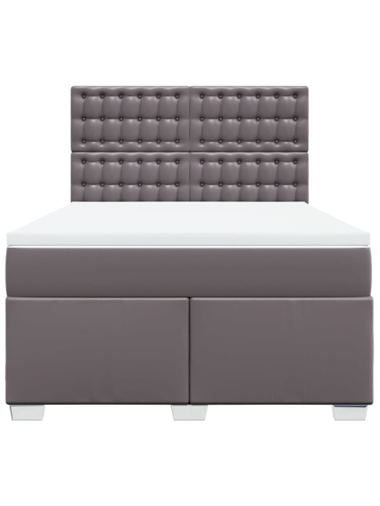 Box spring postel s matrací šedá 140x200 cm umělá kůže