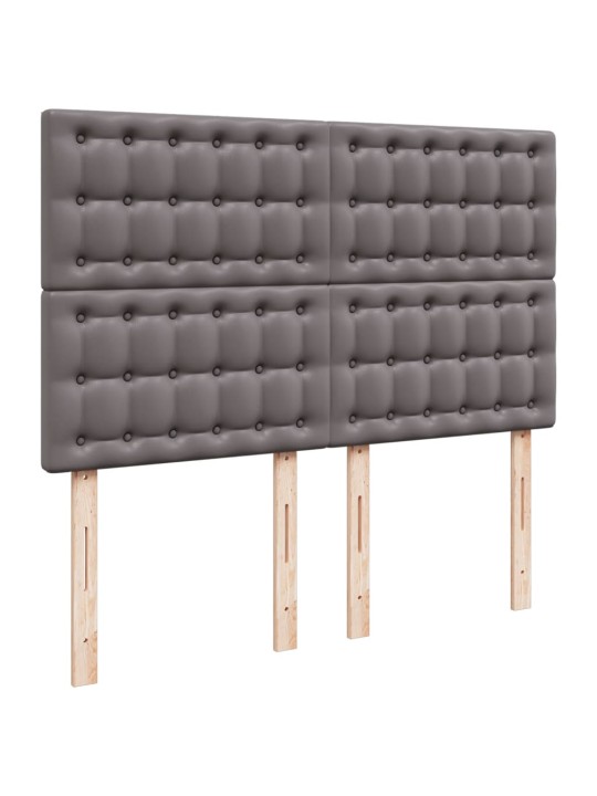 Box spring postel s matrací šedá 140x200 cm umělá kůže