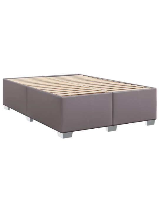 Box spring postel s matrací šedá 140x200 cm umělá kůže