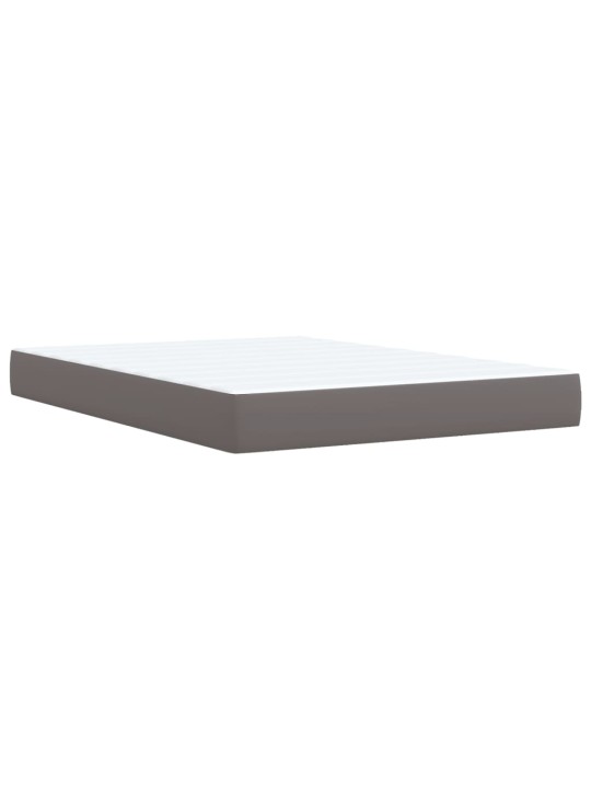 Box spring postel s matrací šedá 140x200 cm umělá kůže
