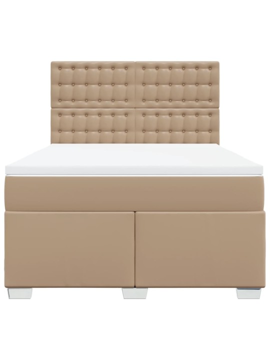 Box spring postel s matrací cappuccino 140x200 cm umělá kůže