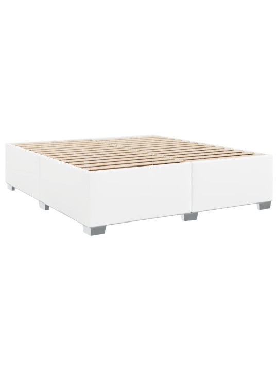 Box spring postel s matrací bílá 180x200 cm umělá kůže