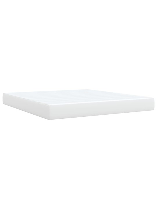 Box spring postel s matrací bílá 180x200 cm umělá kůže