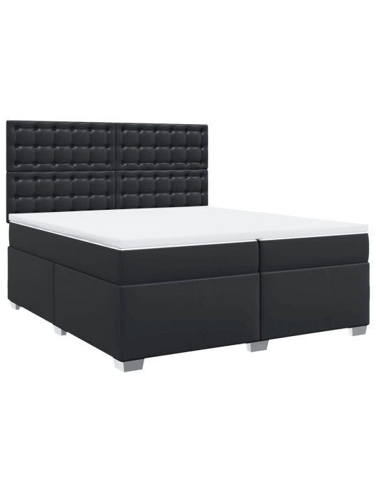 Box spring postel s matrací černá 200x200 cm umělá kůže