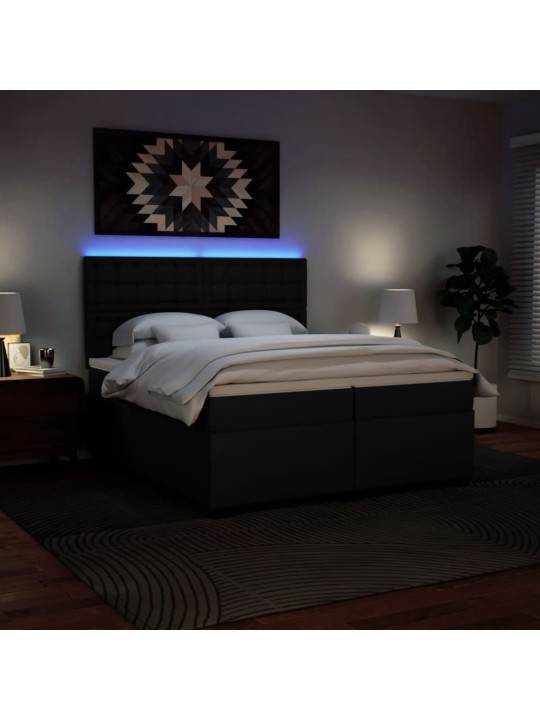 Box spring postel s matrací černá 200x200 cm umělá kůže
