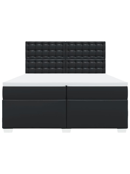 Box spring postel s matrací černá 200x200 cm umělá kůže
