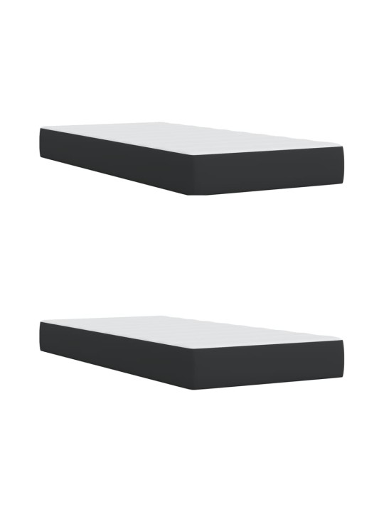 Box spring postel s matrací černá 200x200 cm umělá kůže