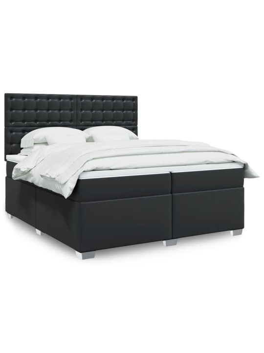 Box spring postel s matrací černá 200x200 cm umělá kůže
