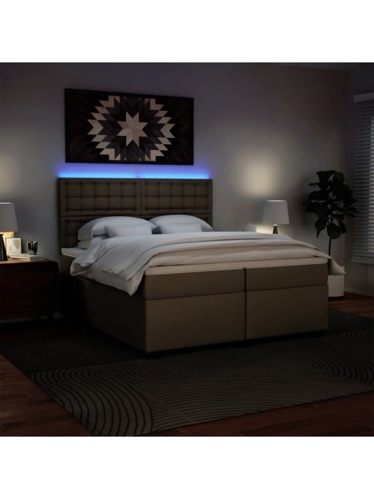 Box spring postel s matrací cappuccino 200 x 200 cm umělá kůže