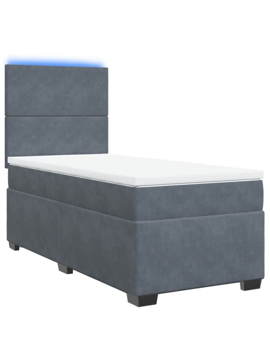 Box spring postel s matrací tmavě šedá 80 x 200 cm samet