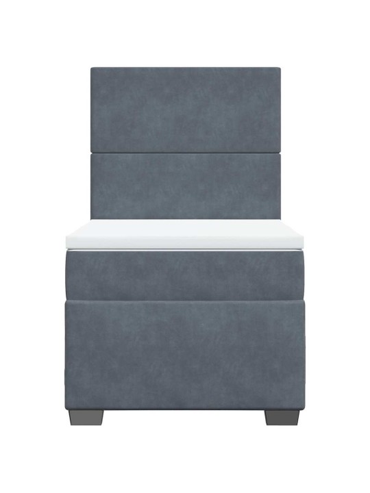 Box spring postel s matrací tmavě šedá 80 x 200 cm samet