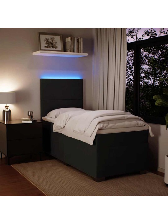 Box spring postel s matrací černá 80 x 200 cm samet