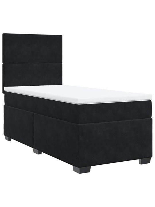 Box spring postel s matrací černá 80 x 200 cm samet