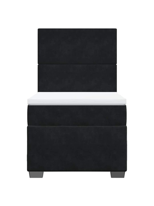 Box spring postel s matrací černá 80 x 200 cm samet