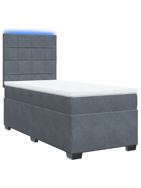 Box spring postel s matrací tmavě šedá 80 x 200 cm samet