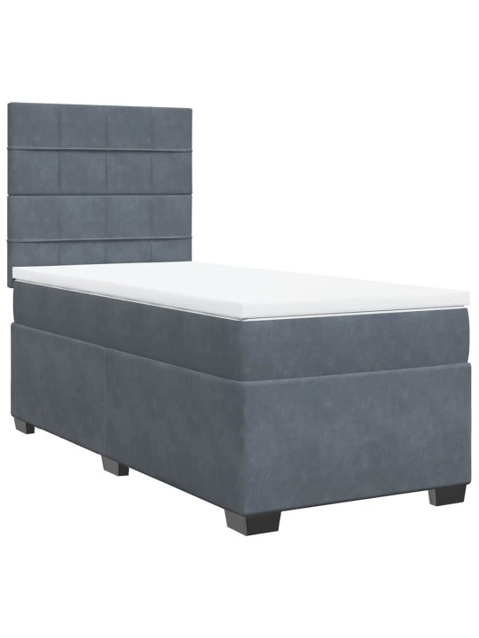 Box spring postel s matrací tmavě šedá 80 x 200 cm samet