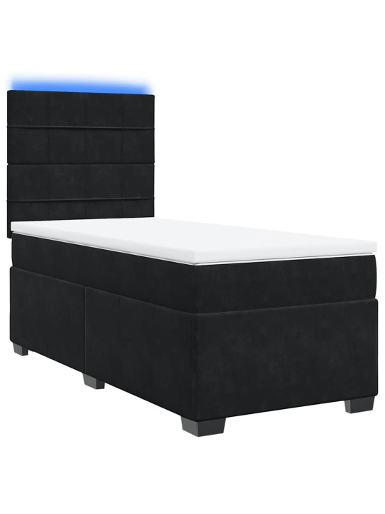 Box spring postel s matrací černá 80 x 200 cm samet