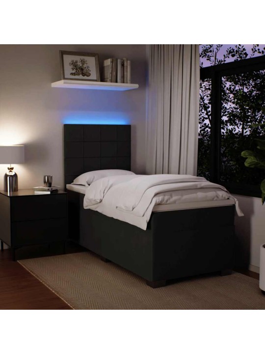 Box spring postel s matrací černá 80 x 200 cm samet