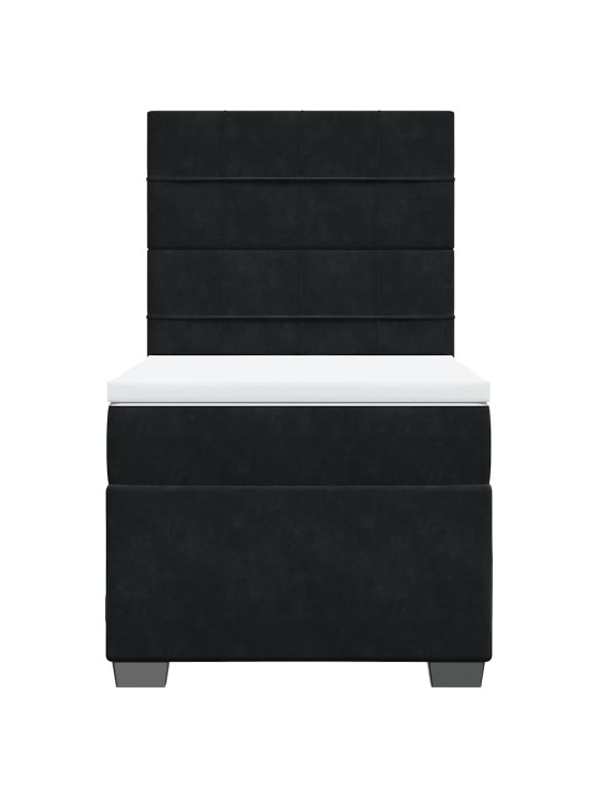 Box spring postel s matrací černá 80 x 200 cm samet
