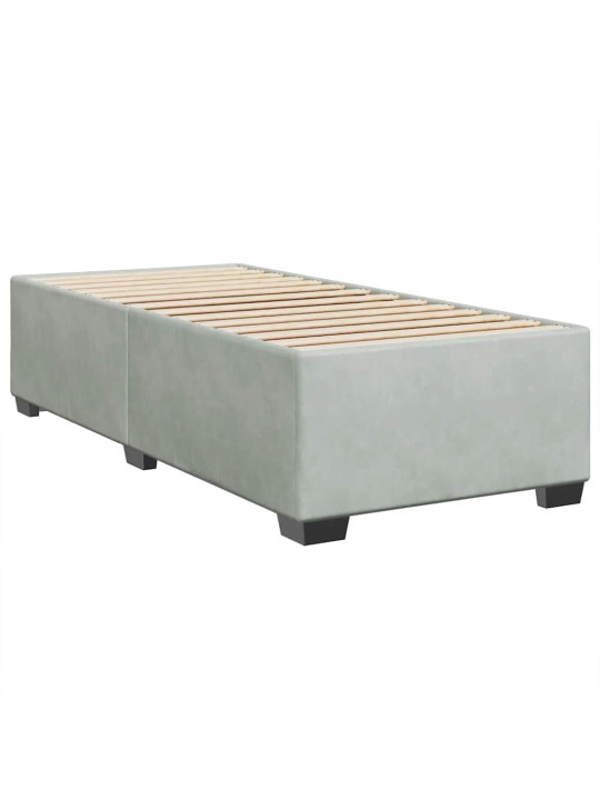 Box spring postel s matrací světle šedá 80 x 200 cm samet