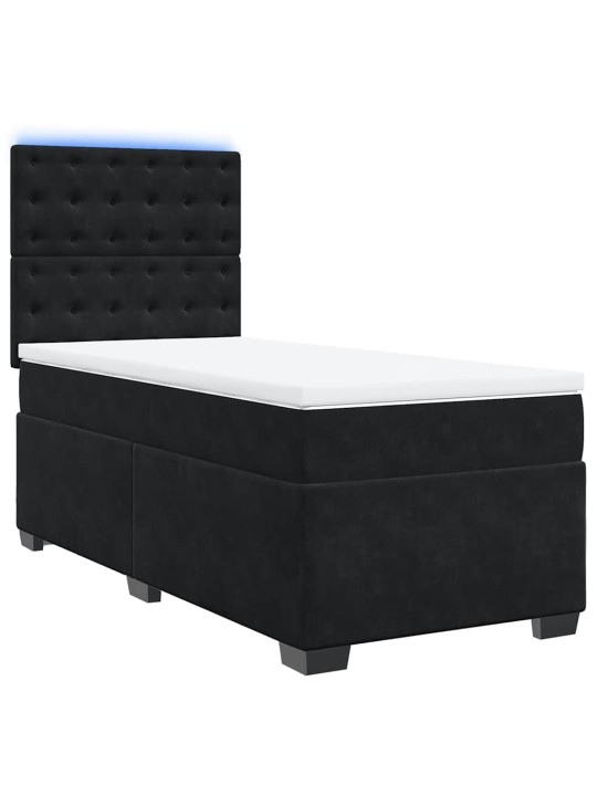Box spring postel s matrací černá 80 x 200 cm samet