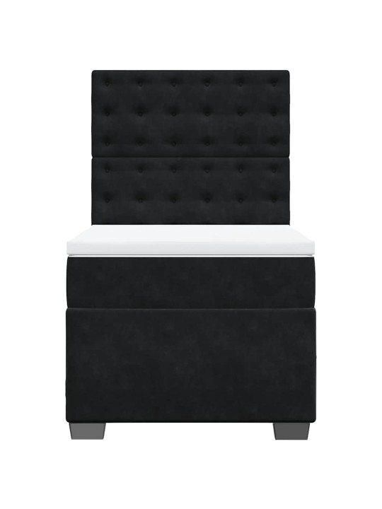 Box spring postel s matrací černá 80 x 200 cm samet