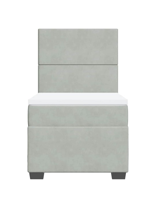 Box spring postel s matrací světle šedá 90x190 cm samet