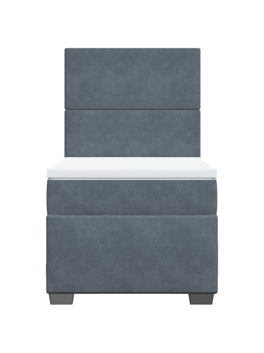 Box spring postel s matrací tmavě šedá 90x190 cm samet