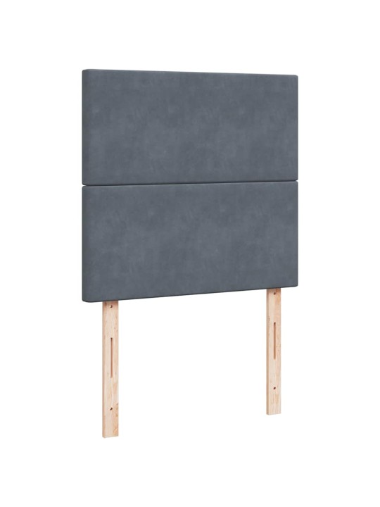 Box spring postel s matrací tmavě šedá 90x190 cm samet