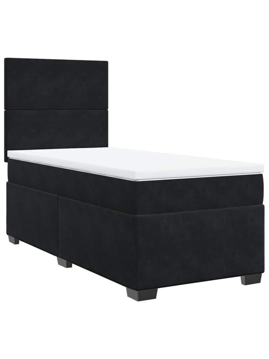 Box spring postel s matrací černá 90x190 cm samet