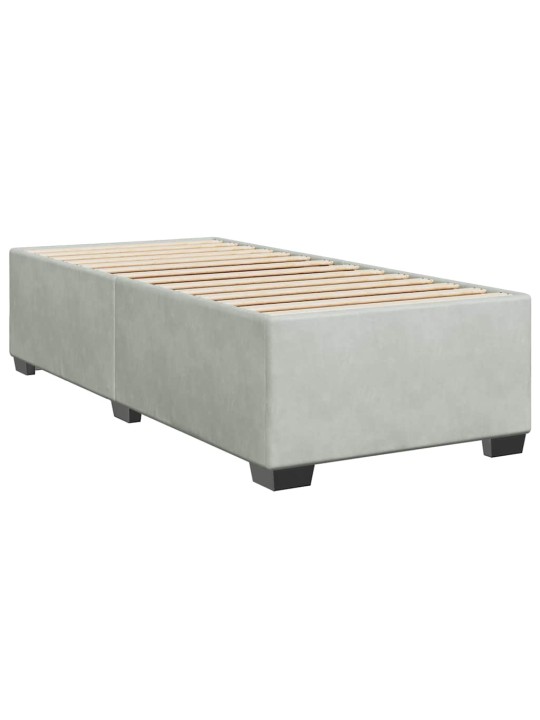 Box spring postel s matrací světle šedá 90x190 cm samet