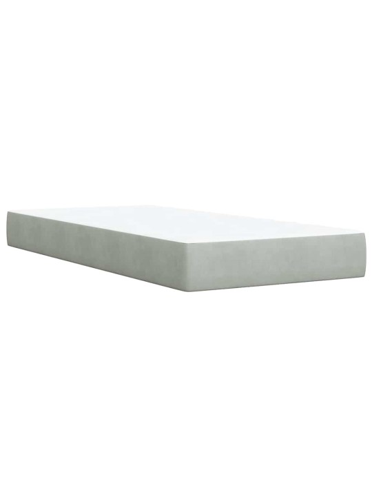 Box spring postel s matrací světle šedá 90x190 cm samet