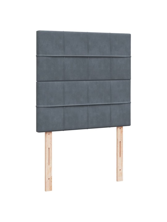 Box spring postel s matrací tmavě šedá 90x190 cm samet