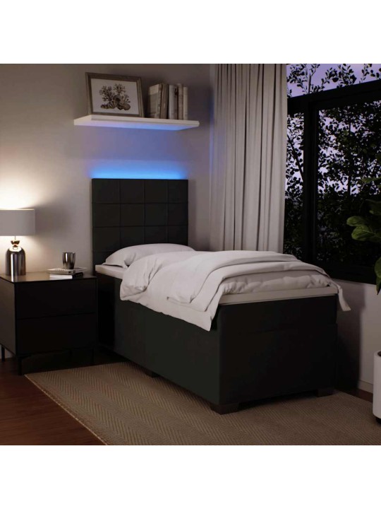 Box spring postel s matrací černá 90x190 cm samet