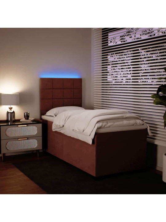 Box spring postel s matrací růžová 90x190 cm samet