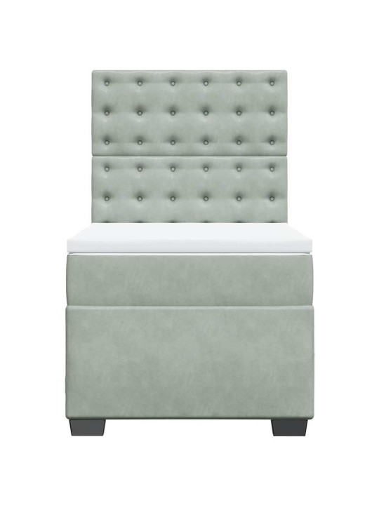 Box spring postel s matrací světle šedá 90x190 cm samet