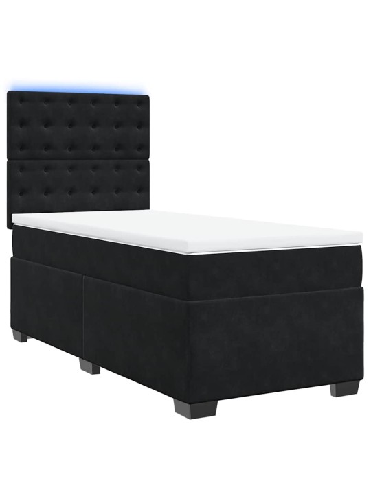Box spring postel s matrací černá 90x190 cm samet