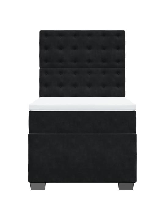 Box spring postel s matrací černá 90x190 cm samet