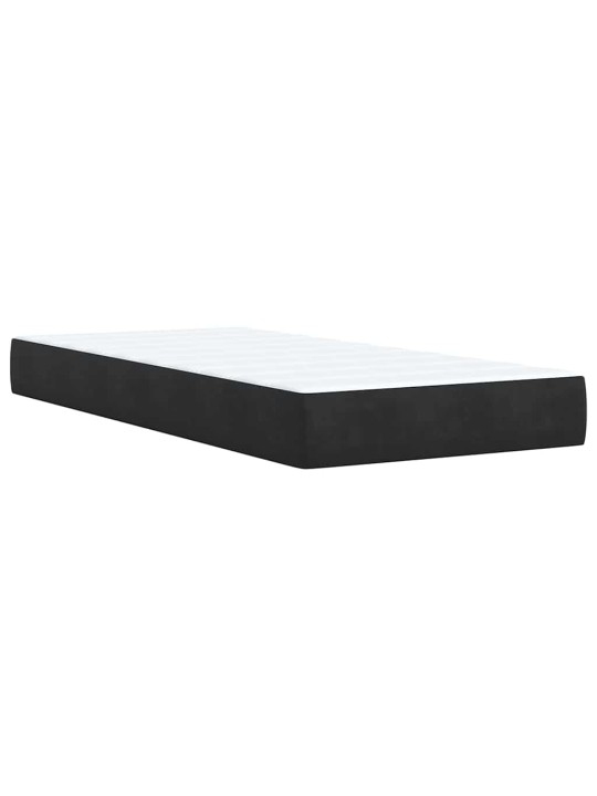 Box spring postel s matrací černá 90x190 cm samet